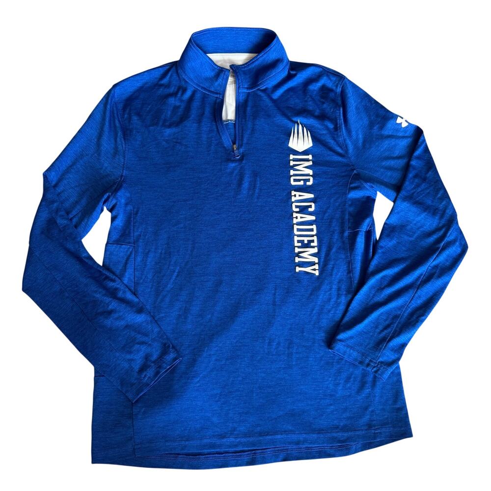 Under Armour Img Academy 1/4 Zip Pullover Women's Med Royal Blue Performance Top View 2